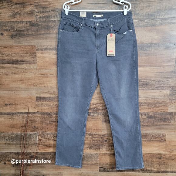 Levi's Jeans Size 14 Classic Straight Mid Rise Soft Hyper Sculpt Gray NWT - Picture 1 of 12